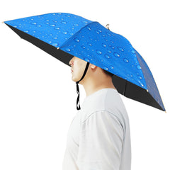 Bocampty Umbrella Hat 37 inch Fishing Umbrella Hat Hands Free Foldable UV Protection Umbrella Cap Adjustable Headwear for Fishing Golf Beach Gardening Sunshade Outdoor