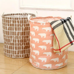 Large Capacity Cotton Linen Laundry Basket (1PC)